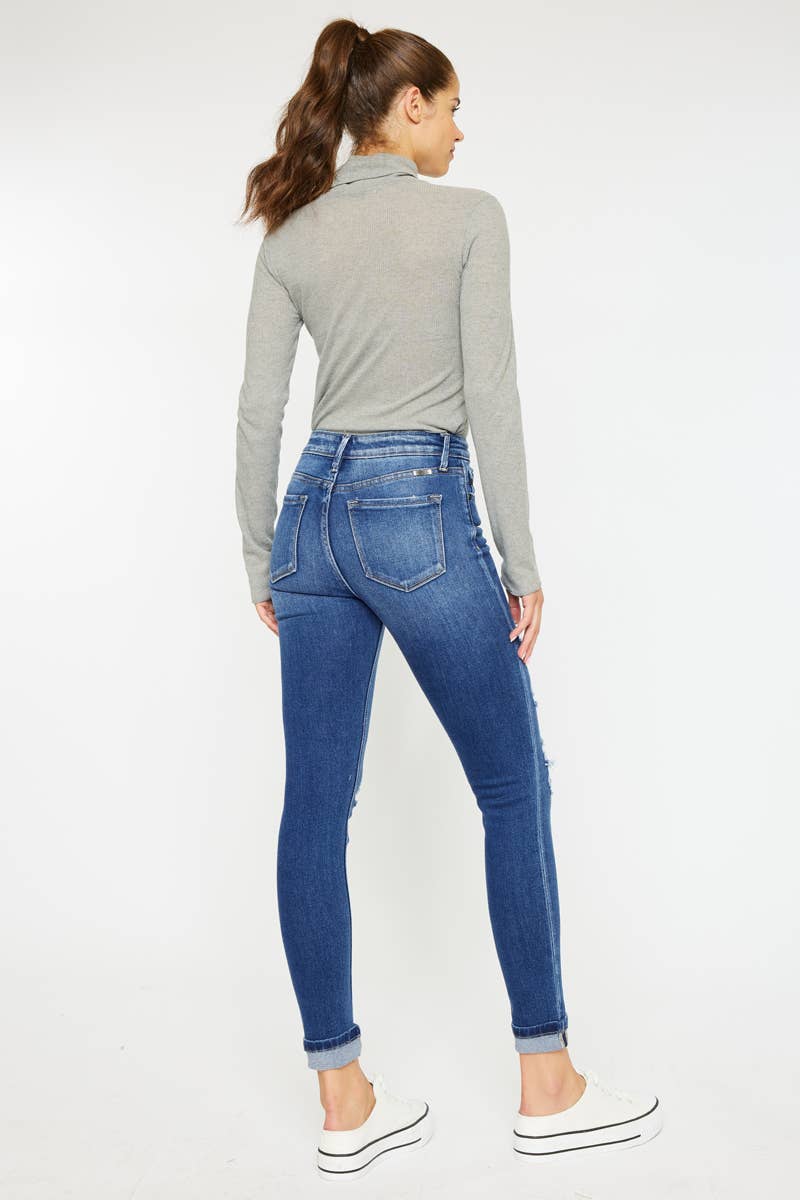 HIGH RISE ANKLE SKINNY JEANS