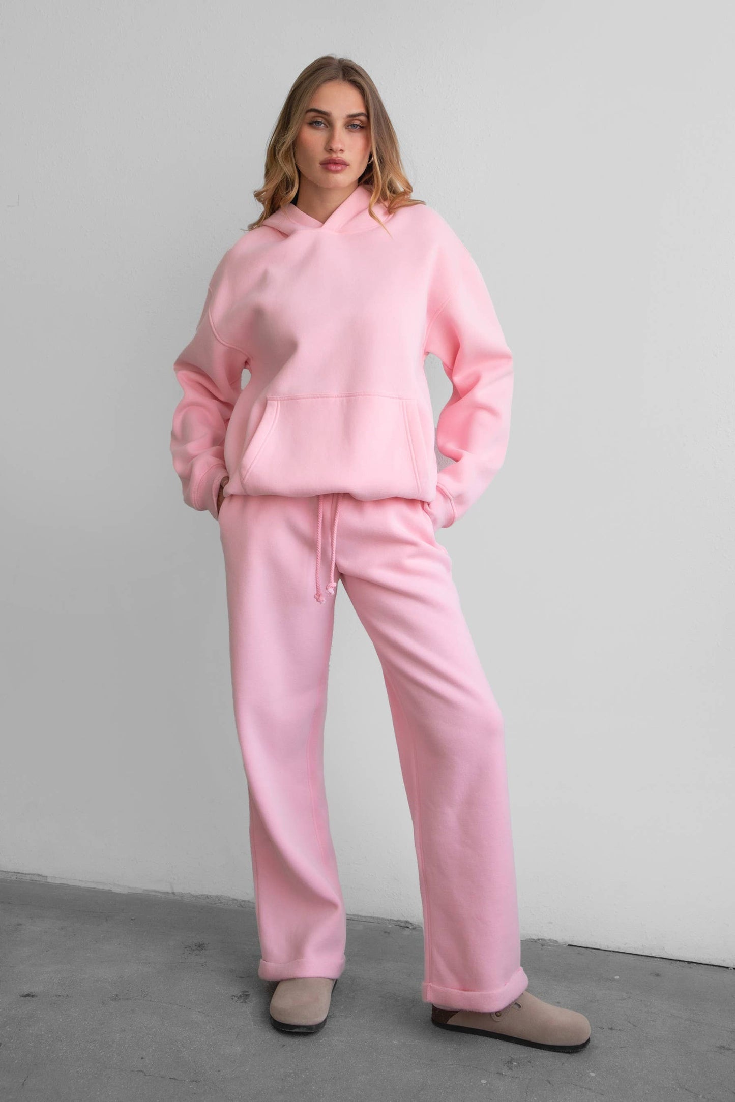 LANI Cloud Fleece Wide Leg Sweatpants Stretch Waist & Pocket