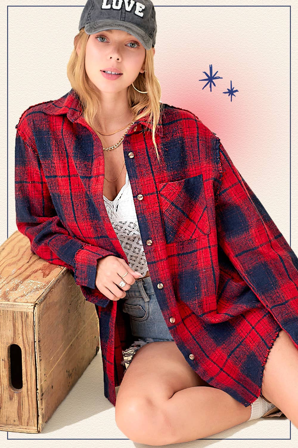 Mineral Washed Button-Down Soft Fabric Plaid Shirts