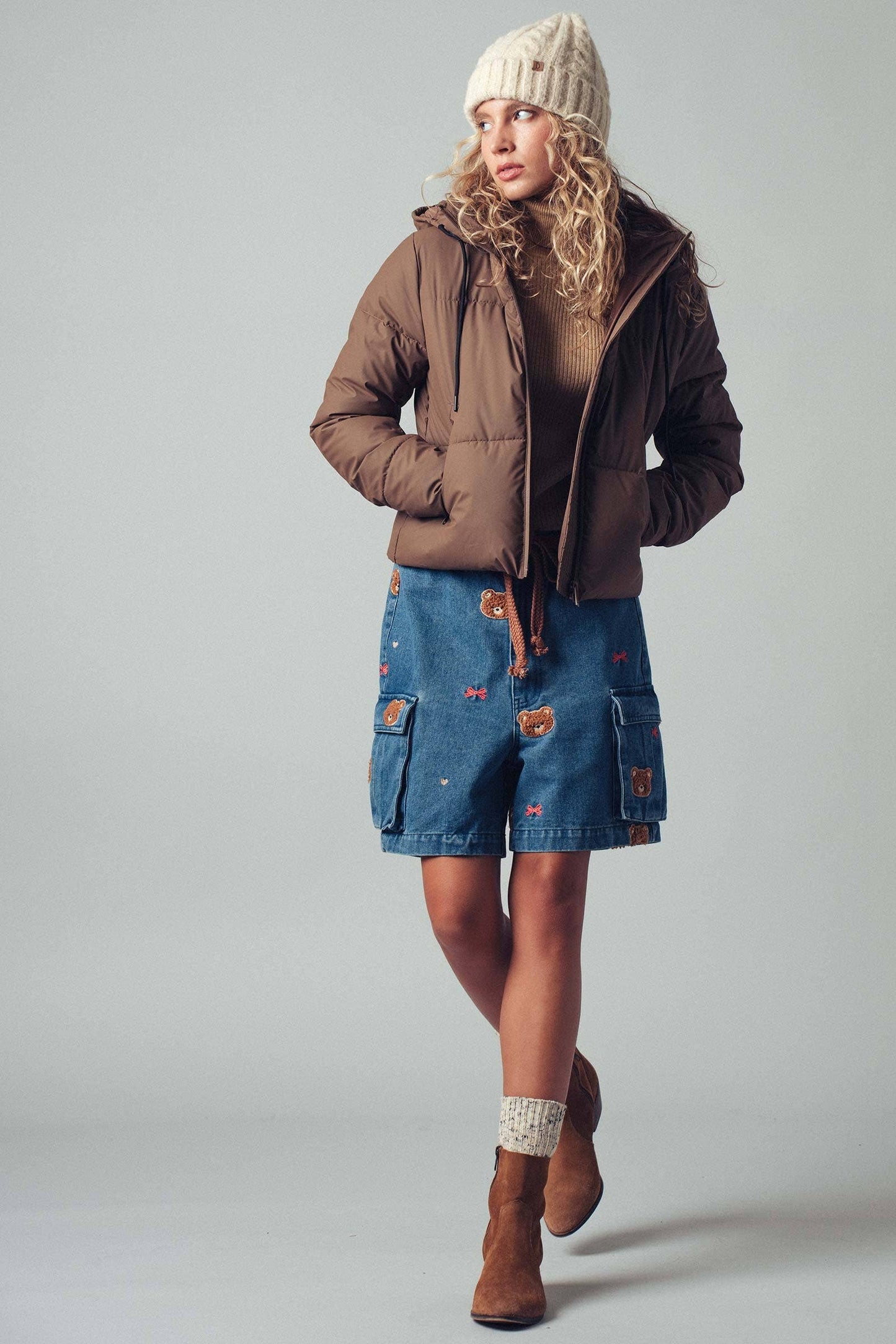 Cozy Drawstring Hooded Puffer Jacket