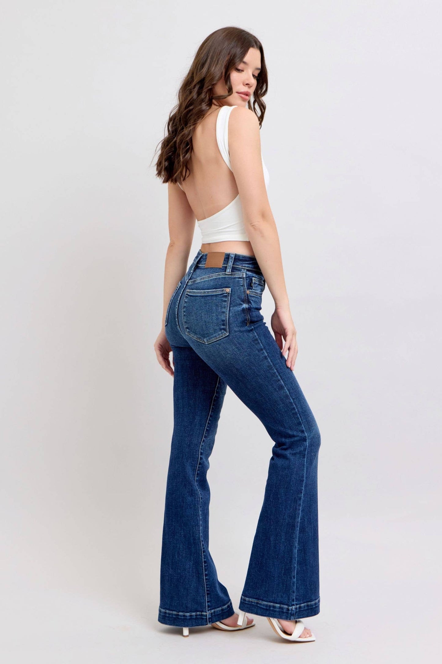Judy Blue High Waist Dark Wash Trouser Flare