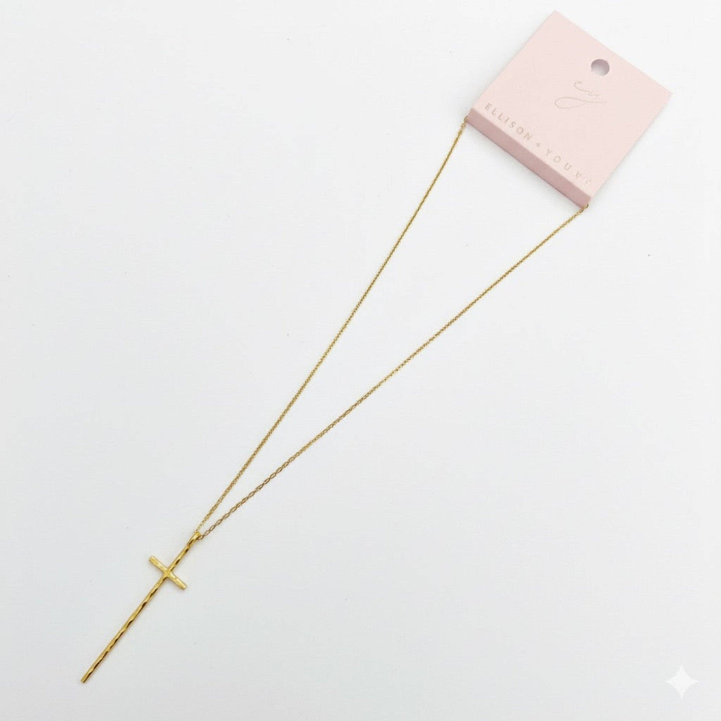 Minimal Vertical Cross Necklace