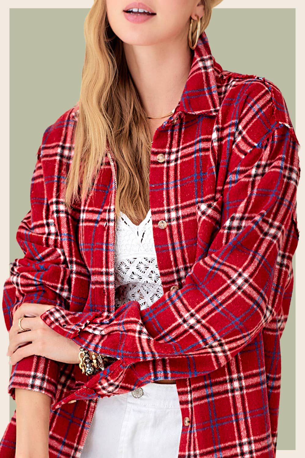 Mineral Washed Button-Down Soft Fabric Plaid Shirts