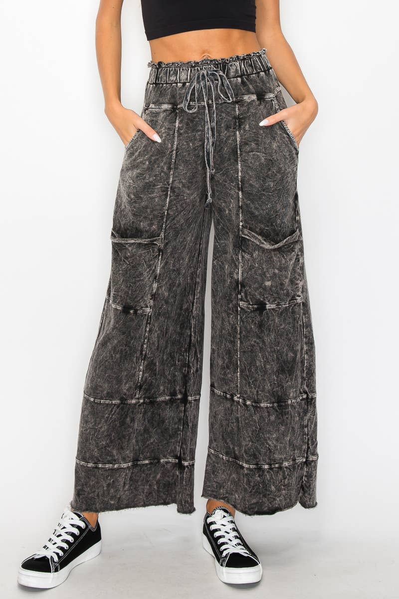BEST Mineral Wash Wide leg Cropped pants HP5524