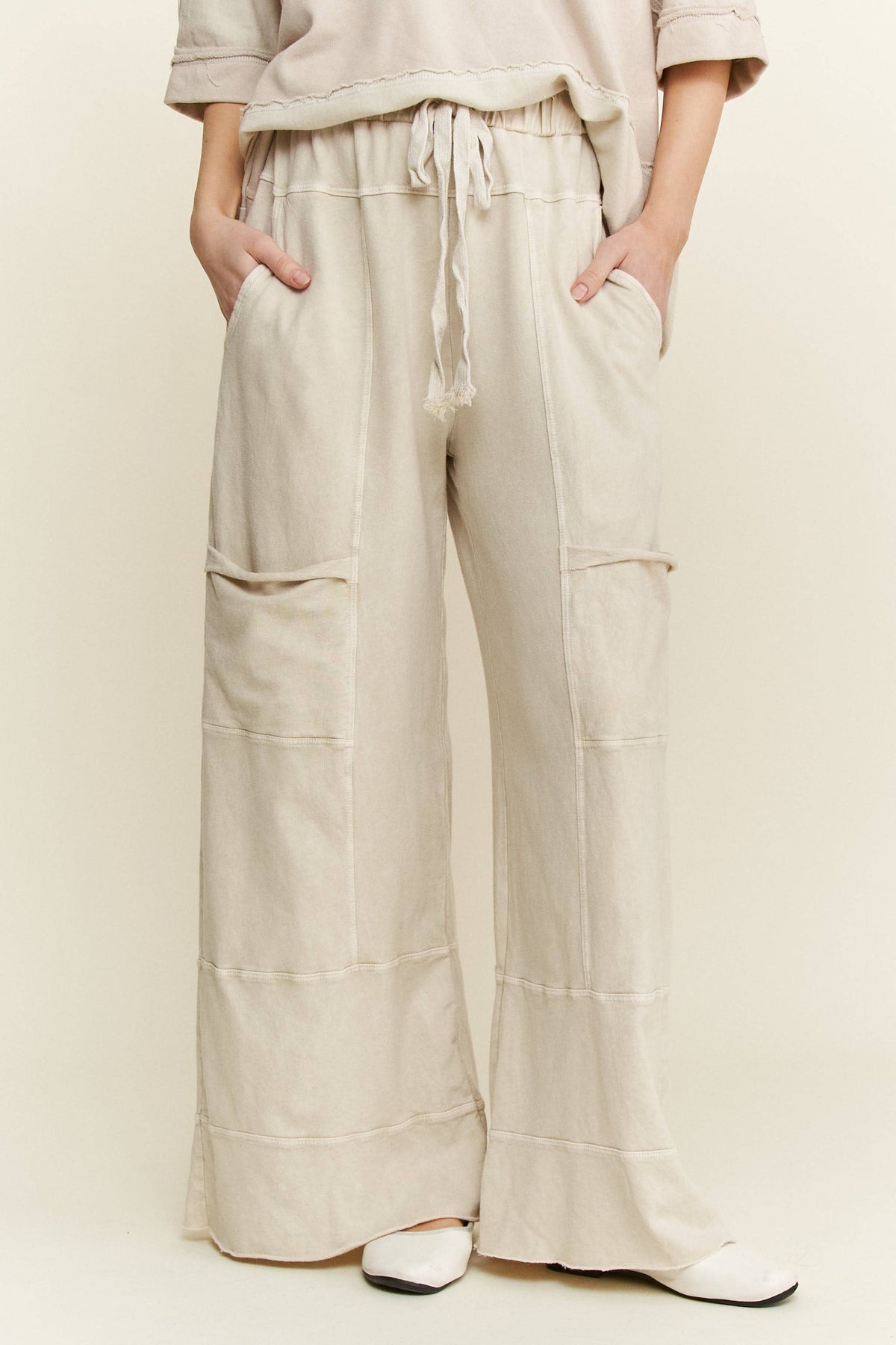 BEST Mineral Wash Wide leg Cropped pants HP5524
