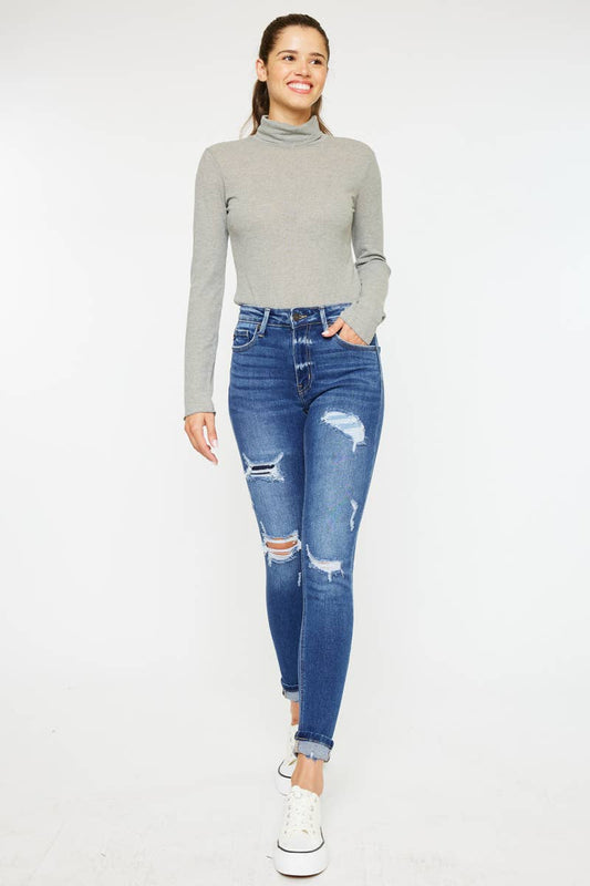 HIGH RISE ANKLE SKINNY JEANS