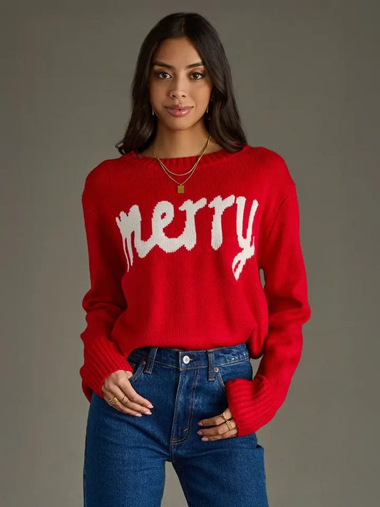 Red & White Merry Sweater