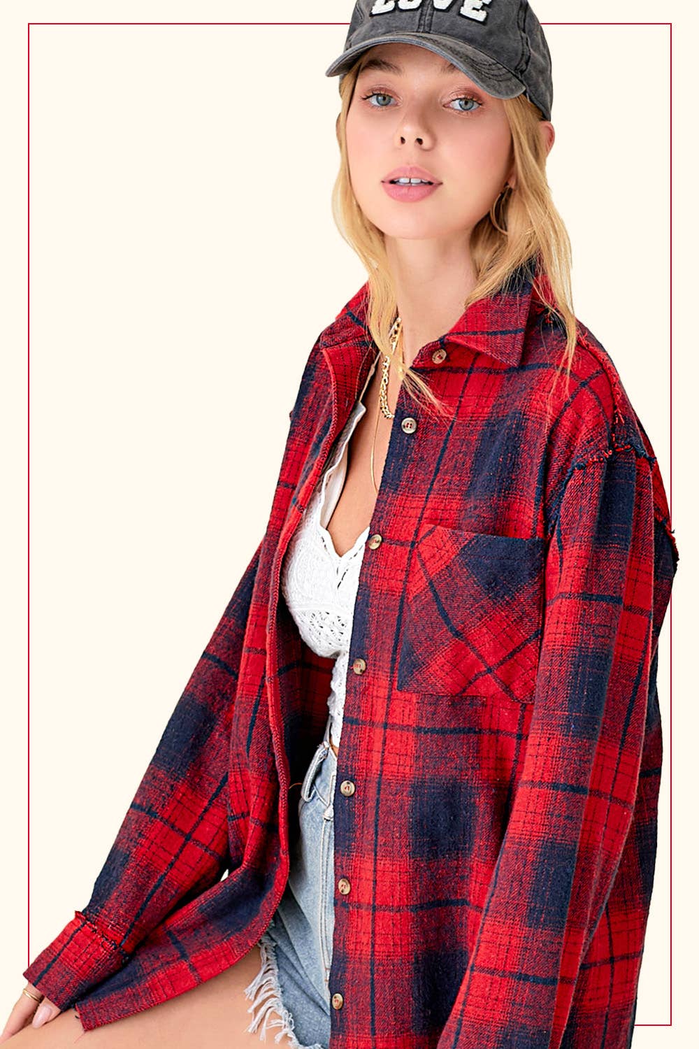 Mineral Washed Button-Down Soft Fabric Plaid Shirts