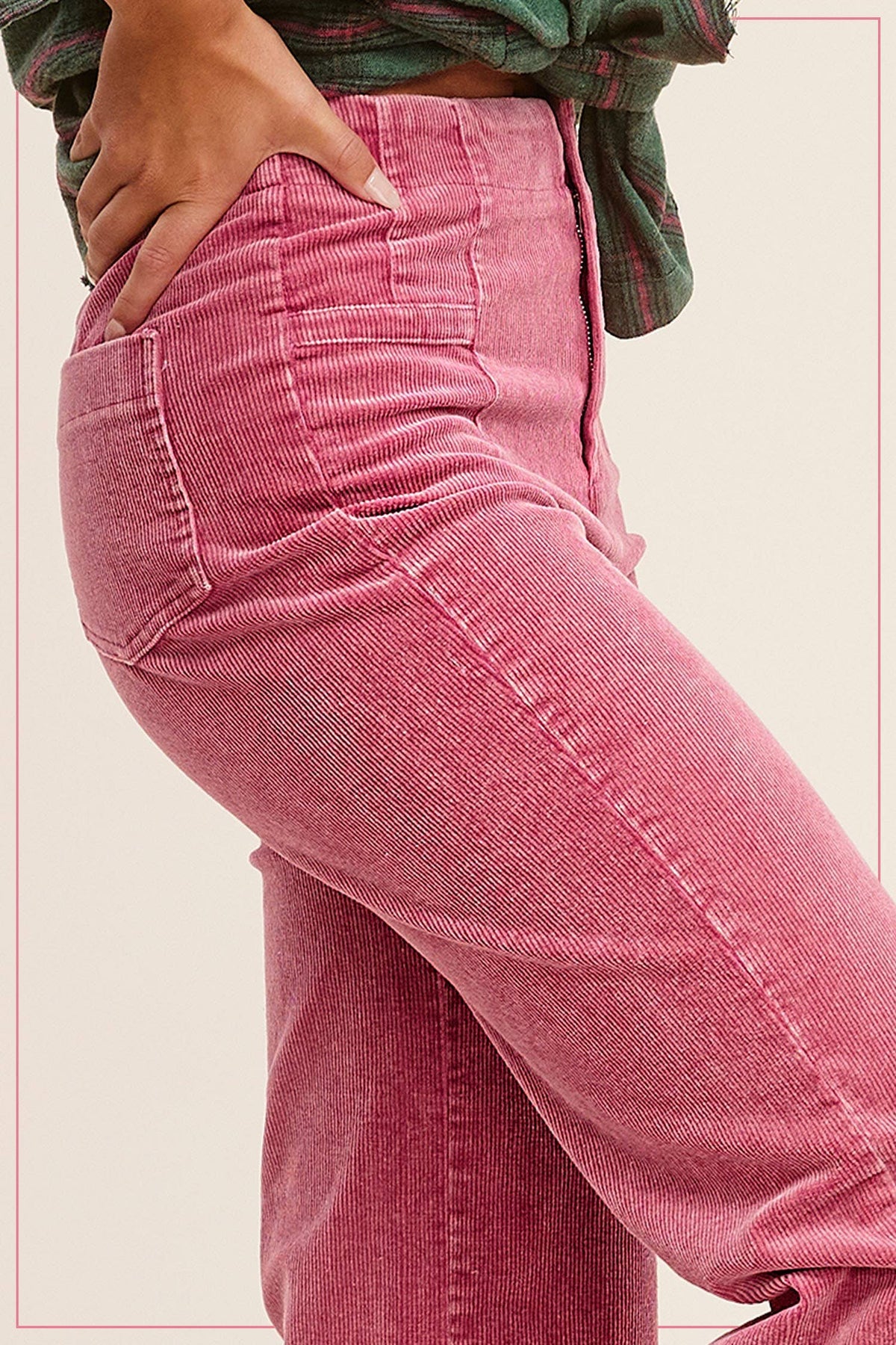 Mineral Washed High Waisted Wide Leg Corduroy Pants