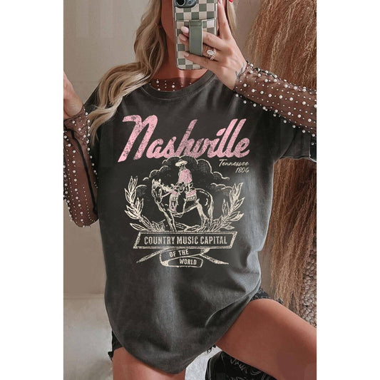 NASHVILLE OVERSIZED MINERAL GRAPHIC TEE