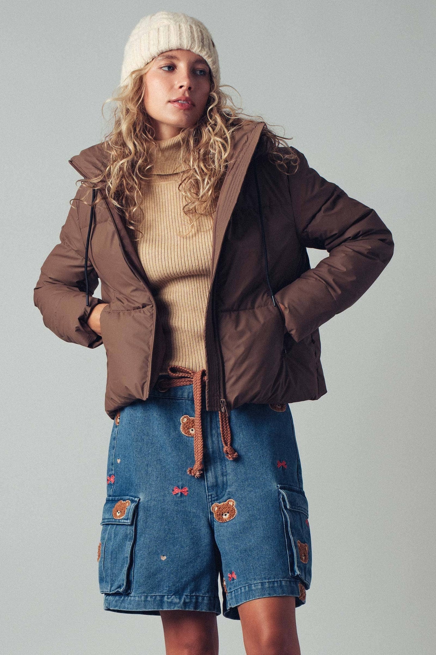 Cozy Drawstring Hooded Puffer Jacket