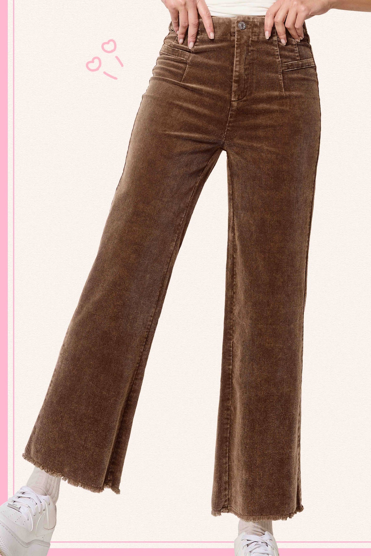 Mineral Washed High Waisted Wide Leg Corduroy Pants