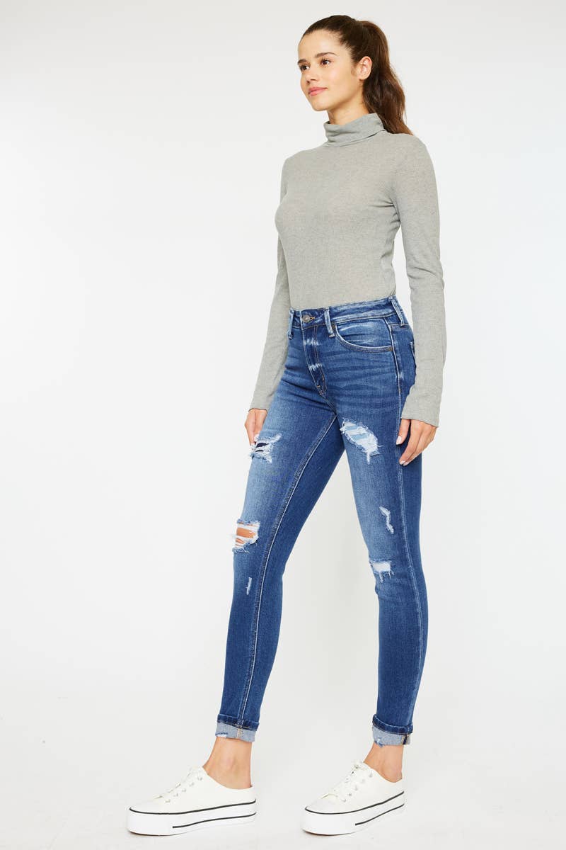 HIGH RISE ANKLE SKINNY JEANS