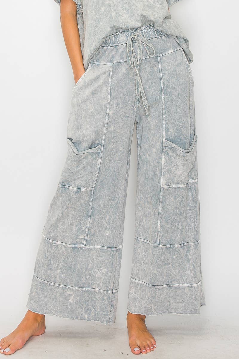 BEST Mineral Wash Wide leg Cropped pants HP5524