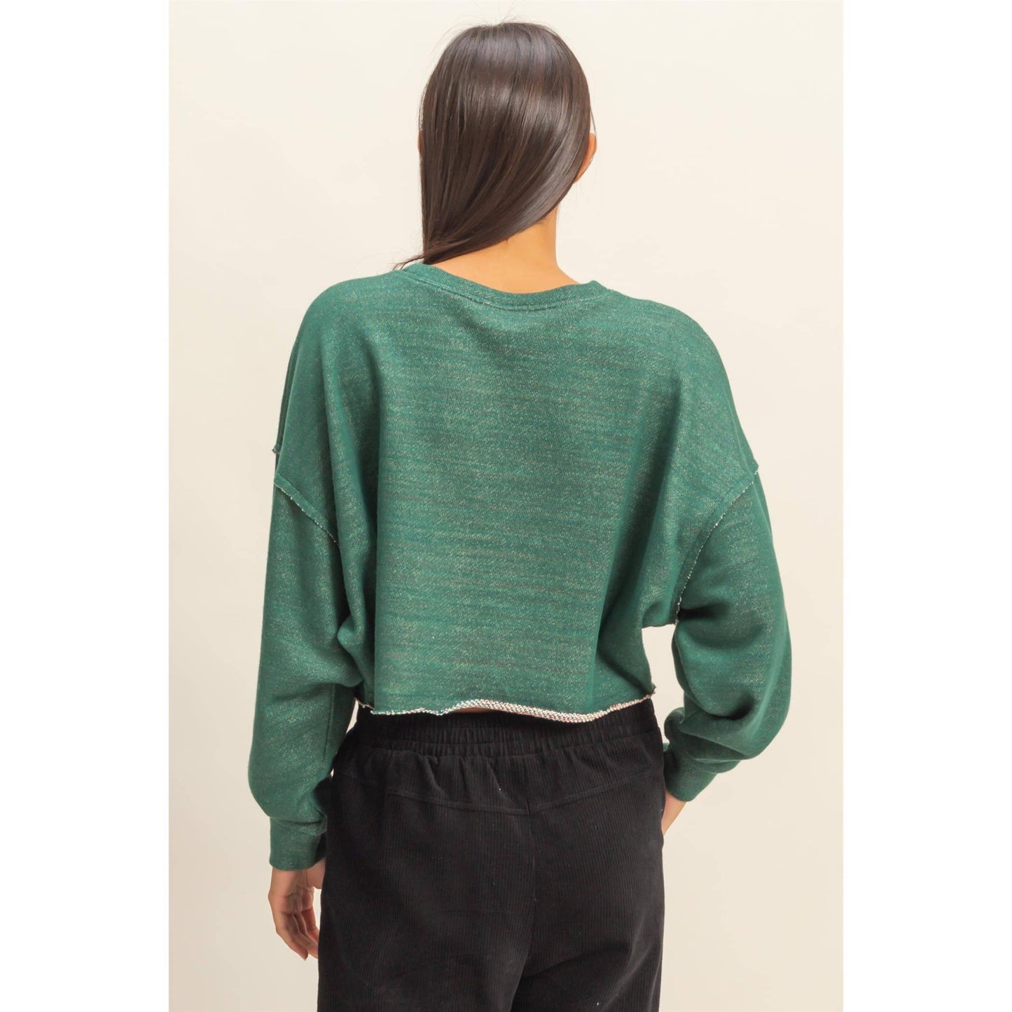 Drop-Shoulder Cropped Top