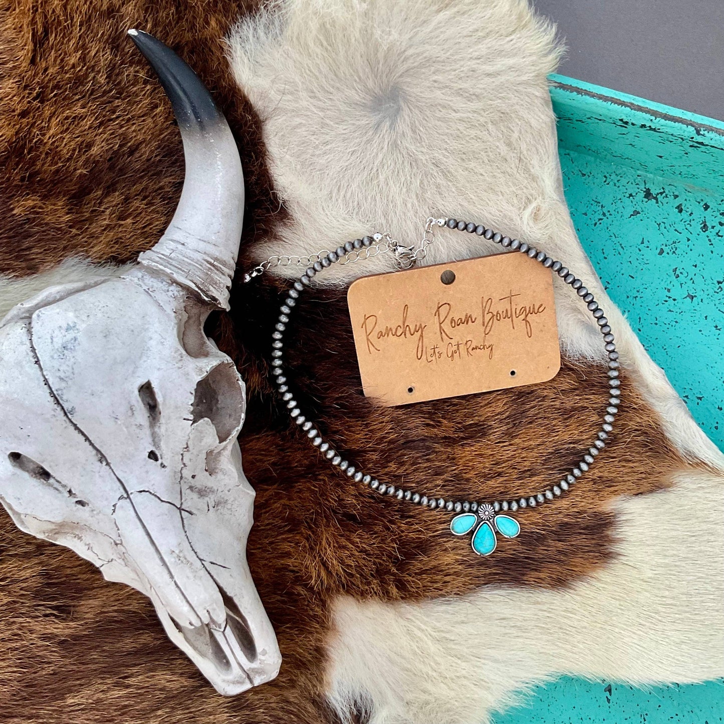Western Half Concho Stone Choker