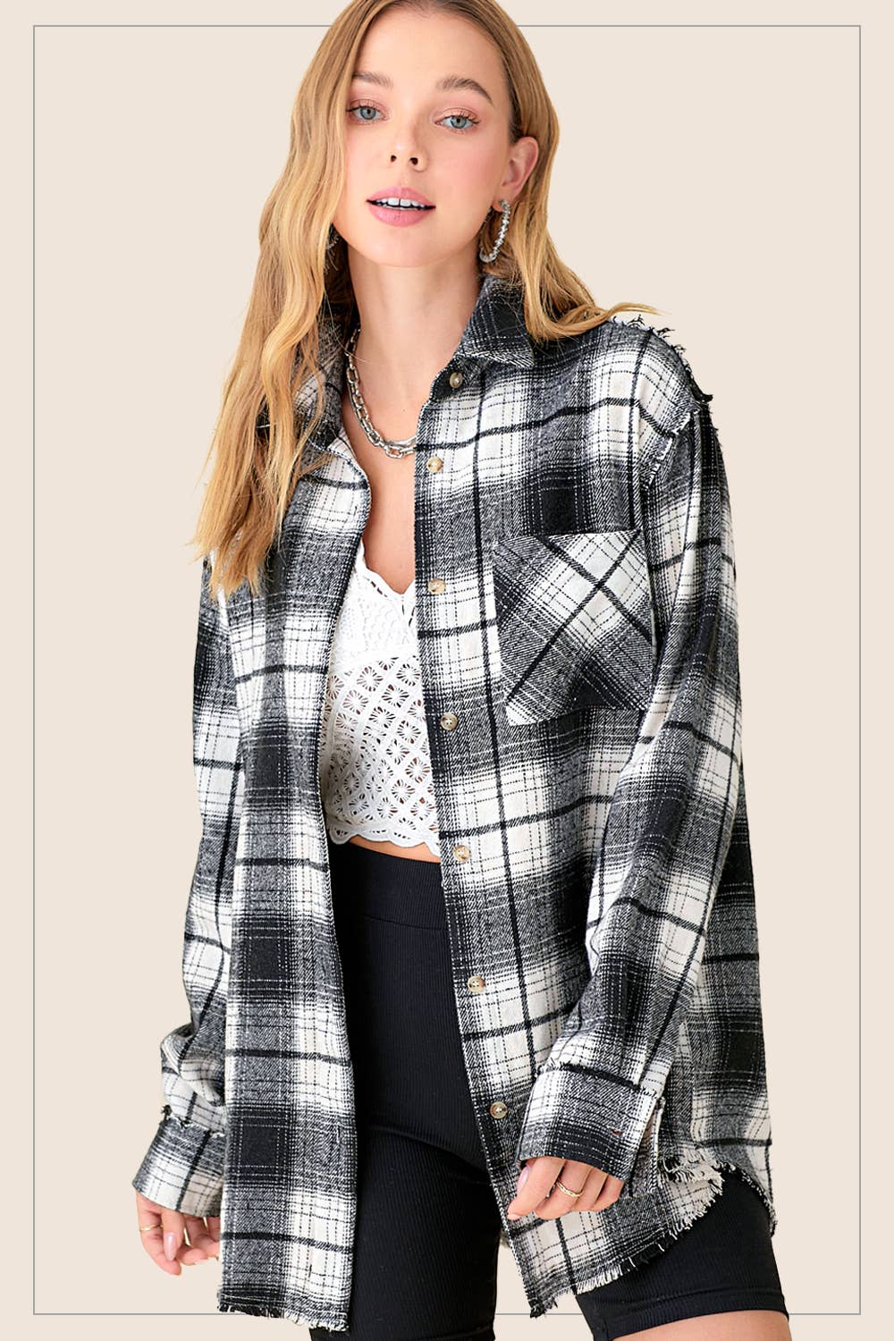 Mineral Washed Button-Down Soft Fabric Plaid Shirts