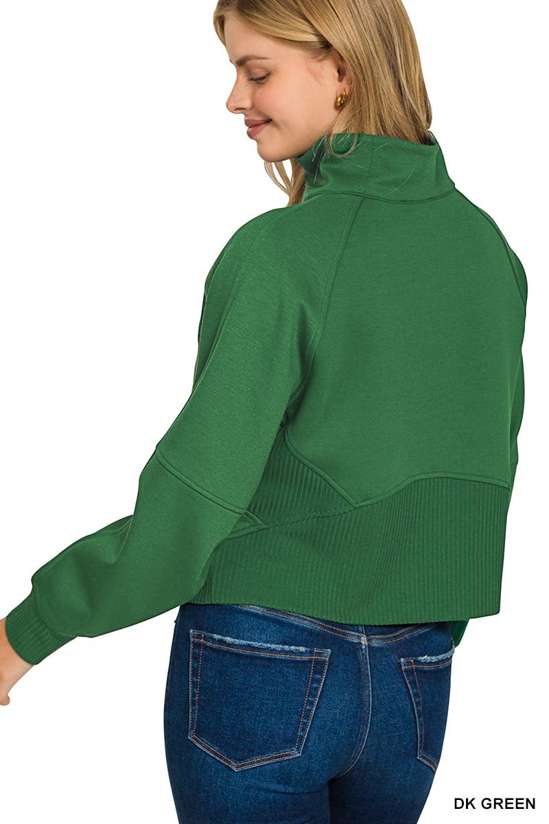 Soft Scuba Full Zip Jacket w/ Pockets SI-26808 Zenana