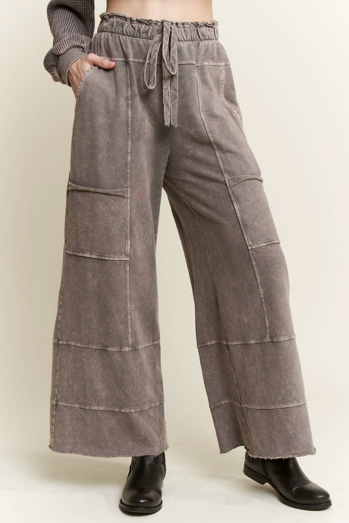 BEST Mineral Wash Wide leg Cropped pants HP5524