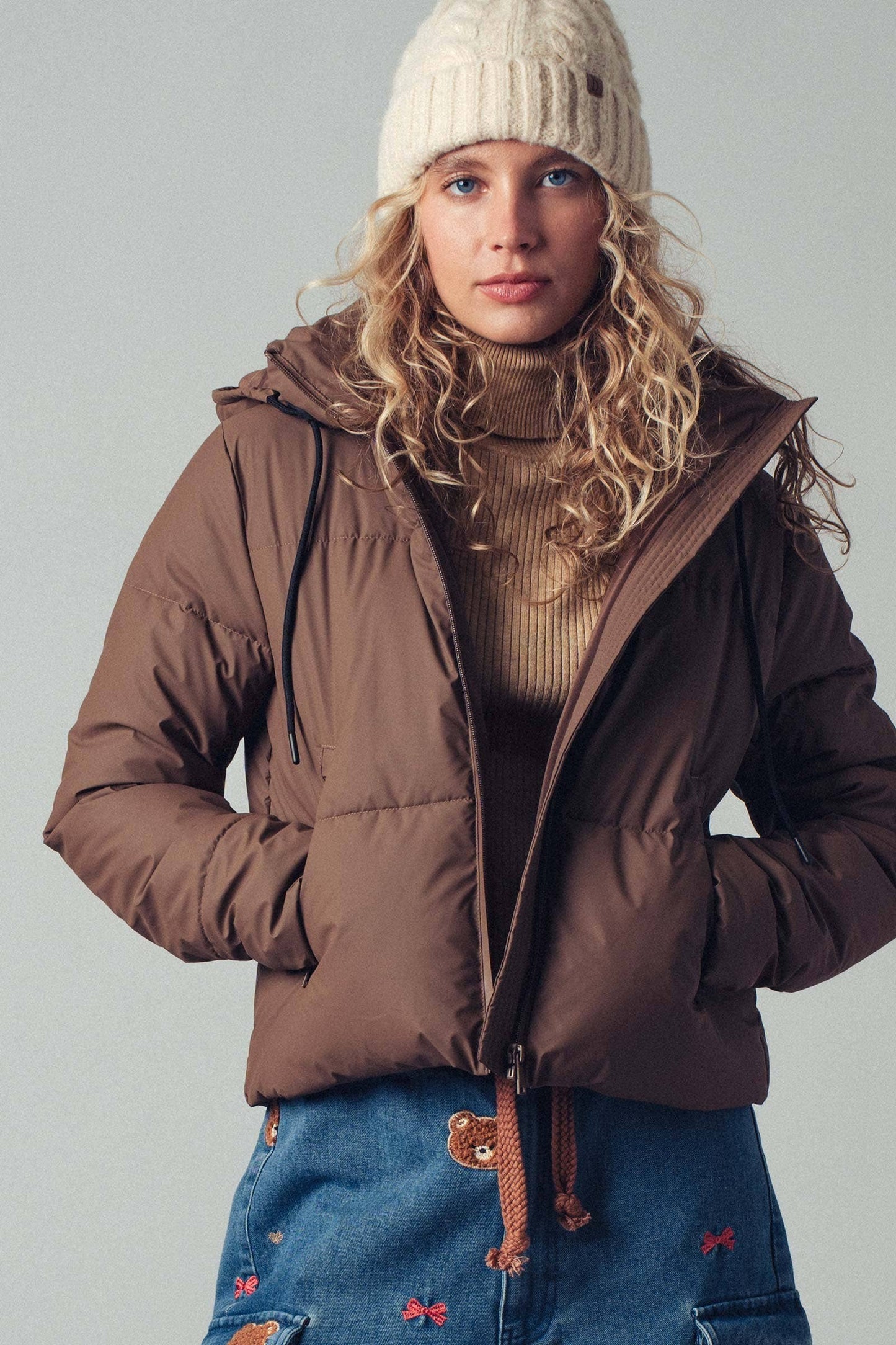 Cozy Drawstring Hooded Puffer Jacket