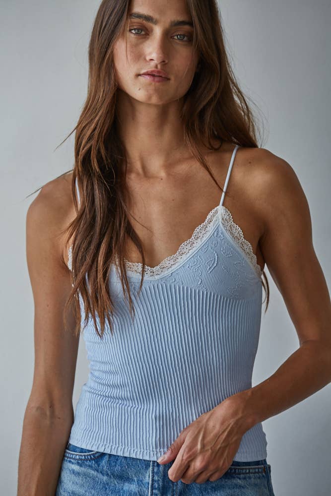 Knit Seamless Ribbed Nylon Spandex Jacquard Top