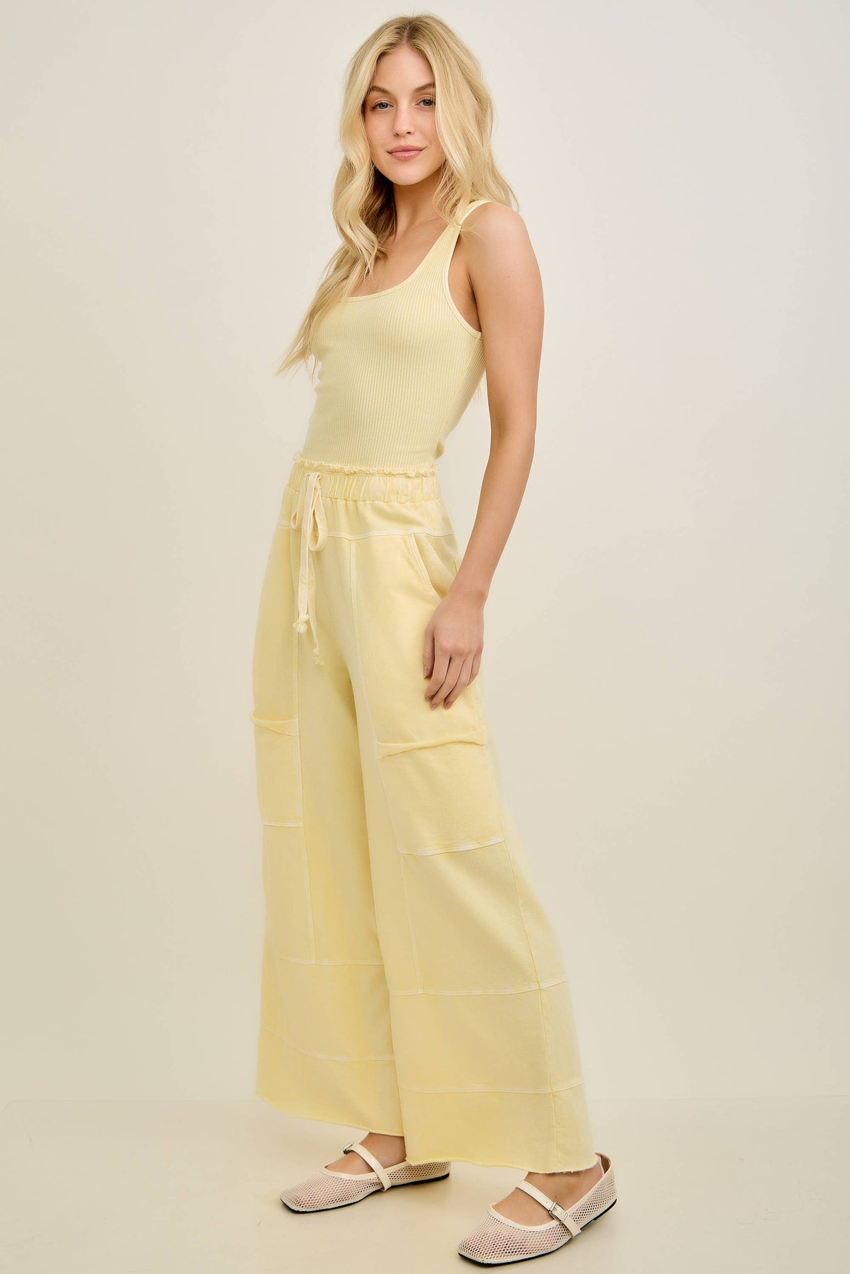 BEST Mineral Wash Wide leg Cropped pants HP5524