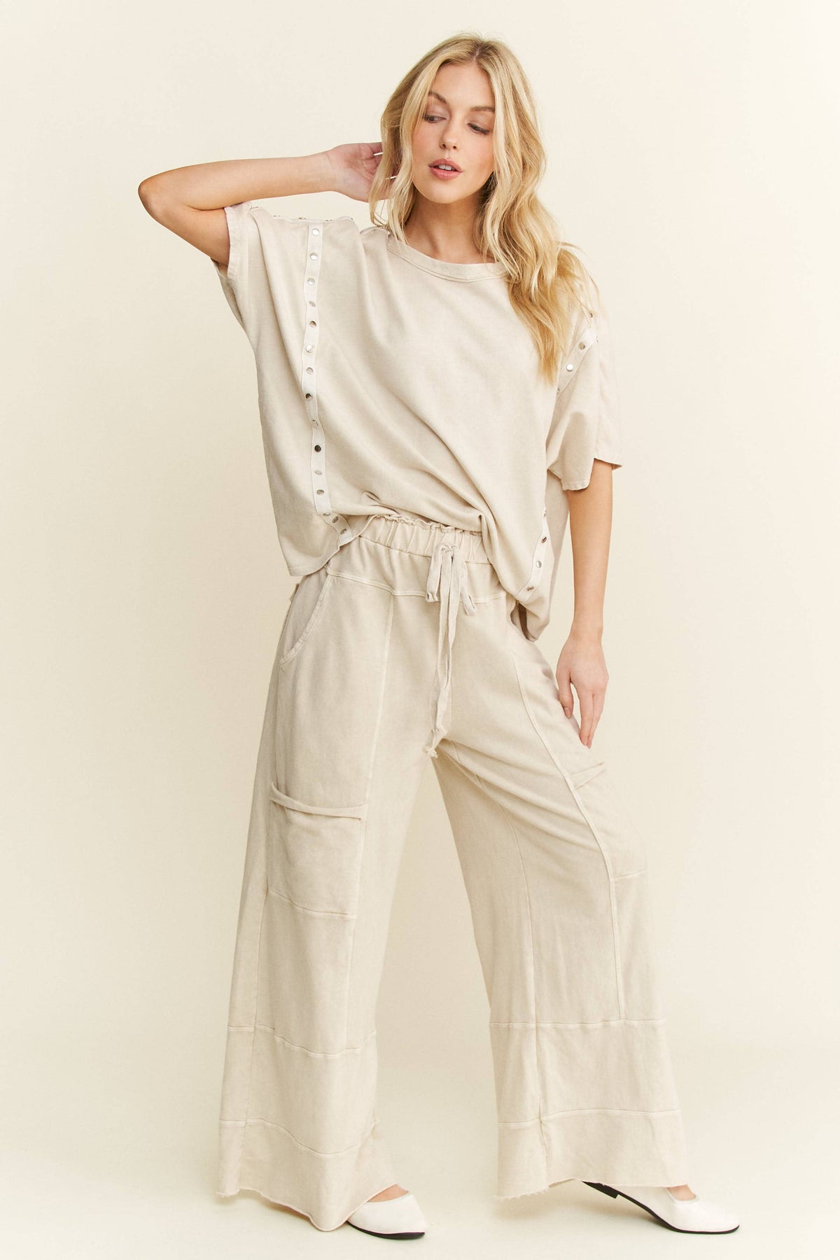 BEST Mineral Wash Wide leg Cropped pants HP5524