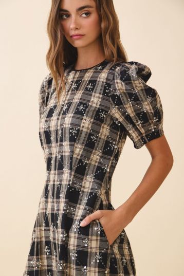 Holiday Dress Plaid with Sequence-Bestseller